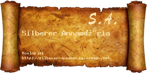 Silberer Annamária névjegykártya